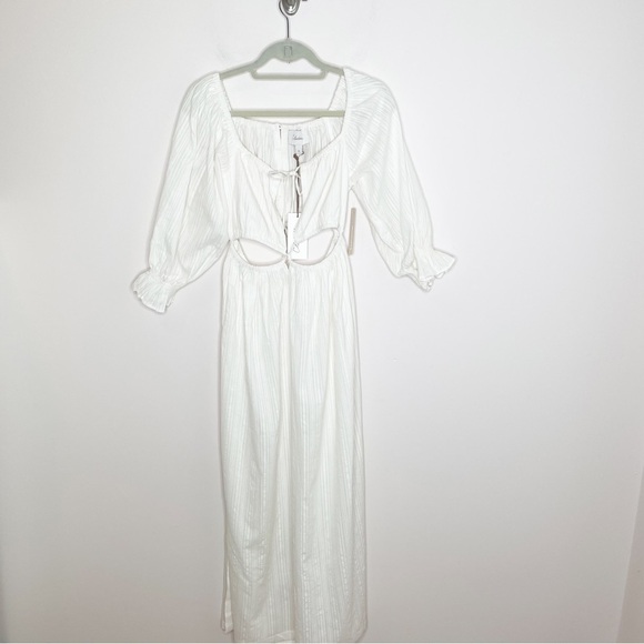 Cleobella Sutton White Cotton Gauze Cut Out Open Back Maxi Dress Small - Picture 2 of 11